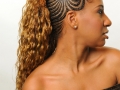 Feed-In Cornrows - Starburst Mohawk - Right Side View Braids by Thebraidguru.com