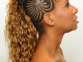 Feed-In Cornrows - Starburst Mohawk - Right Side View Braids by Thebraidguru.com