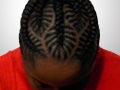 Iverson Feed-In cornrows in a Ponytail - Top View Braids by Thebraidguru.com
