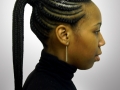 Biggie Small Feed-In Cornrows - Ponytail - Side View Braids by Thebraidguru.com