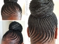 Feed-In Cornrows in a bun- Braids by Thebraidguru.com