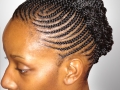 Feed-In Cornrow Updo- Left Side View Braids by Thebraidguru.com
