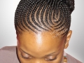 Feed-In Cornrow Updo- Top View Braids by Thebraidguru.com