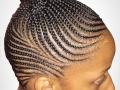 Feed-In Cornrow Updo- Right Side View Braids by Thebraidguru.com