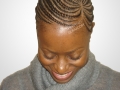 Biggie Small starburst Feed-In cornrows - Side Bun - Top View - Braids by Thebraidguru.com