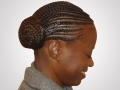 Biggie Small starburst Feed-In cornrows - Side Bun - Right Side View - Braids by Thebraidguru.com