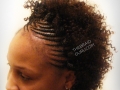 Feed-In Cornrows with Curly Weave - Front Side View - Braids by Thebraidguru.com