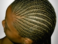 Small-Medium Feed-In Cornrows - 1 layer - Left Side View - Braids by Thebraidguru.com
