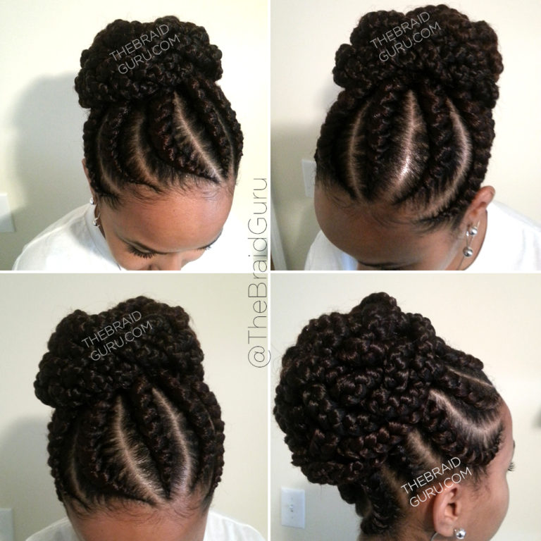 Large Cornrow Bun - The Braid Guru